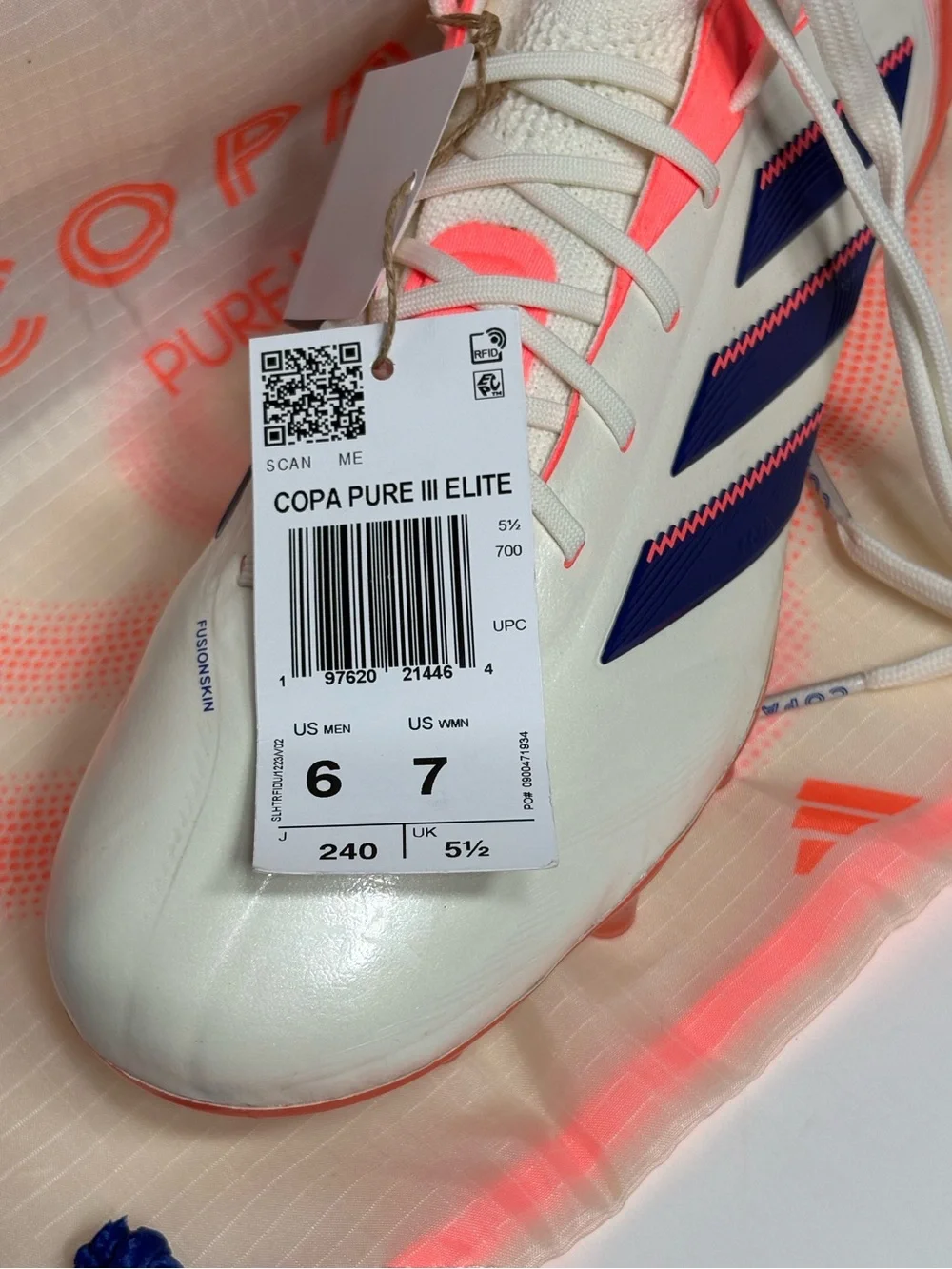 Adidas Copa Pure 3 Elite FG Leather Coral Blaze Pack Soccer Cleats JH8728 NEW